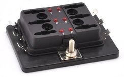 Steekzekeringhouder 6xblad,LED en kap Steekzekeringhouder 6xblad,LED en kap