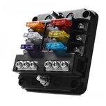 Steekzekeringhouder 6xschroef, NEG, LED en kap Steekzekeringhouder 6xschroef, NEG, LED en kap