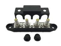 Contactstrip Distributieblok 4 punts zwart Contactstrip Distributieblok 4 punts zwart