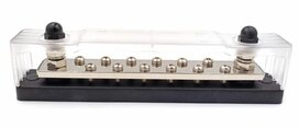 Contactstrip Distributieblok 12 punts 300A zwart met kap